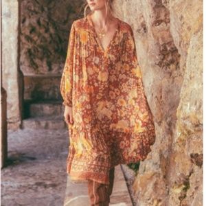 Spell & the Gypsy designs Lady Amethyst Amber Boho midi dress L